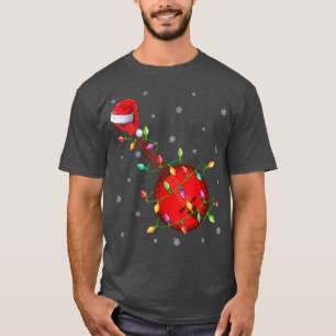 Banjo Music Lover Xmas Lights Santa Banjo Christma T-Shirt