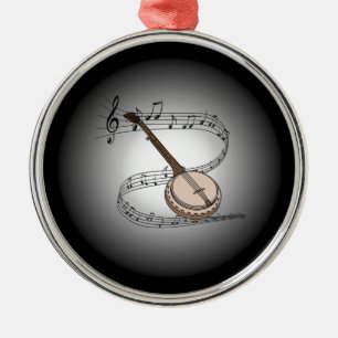Banjo ~ Musical Globe ~ Musical Instrument ~ Metal Tree Decoration