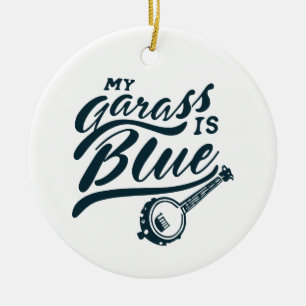 Banjo My Glass is Blue Ceramic Tree Decoration