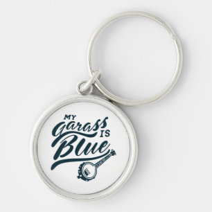 Banjo My Glass is Blue Key Ring