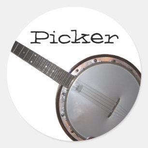 Banjo Picker Classic Round Sticker