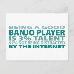 Banjo Player 3% Talent Postcard