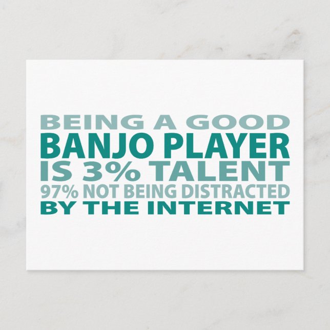 Banjo Player 3% Talent Postcard (Front)