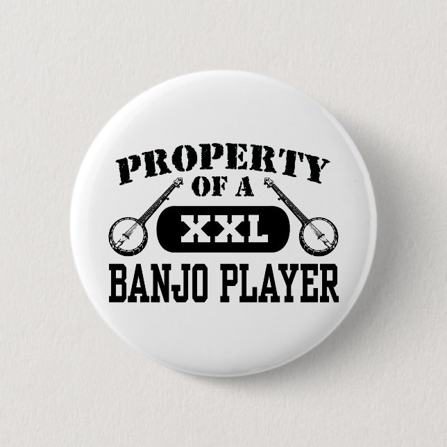 Banjo Player 6 Cm Round Badge (Front)