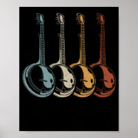 Banjo Player Folk Country Music Retro Banjos