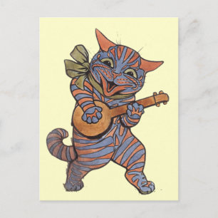 Banjo Playing Cat Postcard