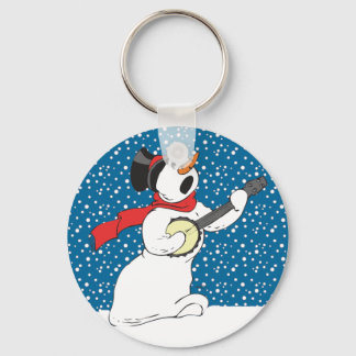 Banjo Snowman Key Ring