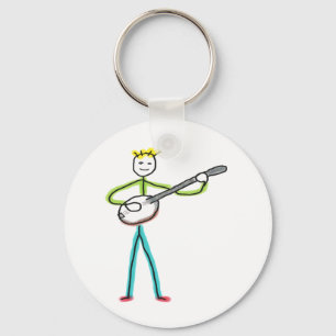 Banjo Stickman Key Ring