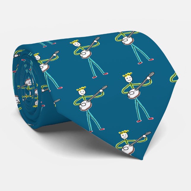 Banjo Stickman  Tie (Rolled)