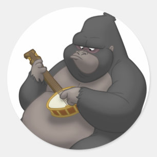 Banjo-Strummin' Gorilla Stickers