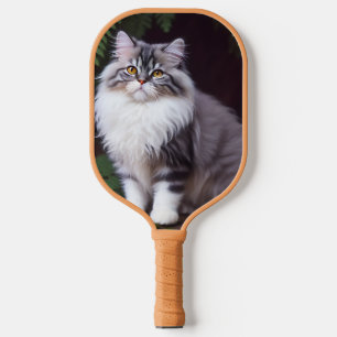 Banjo The Fluffy Grey And White Persian  Pickleball Paddle