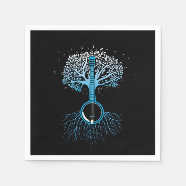 Banjo Tree Country Music Bluegrass Musician Gift Napkin (Front)