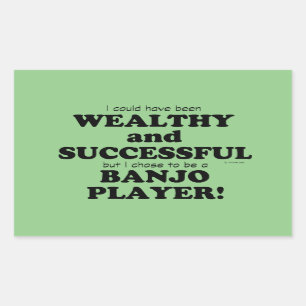 Banjo Wealthy & Successful Rectangular Sticker