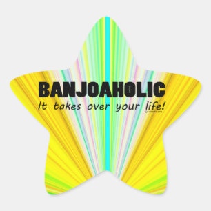 Banjoaholic Life Star Sticker
