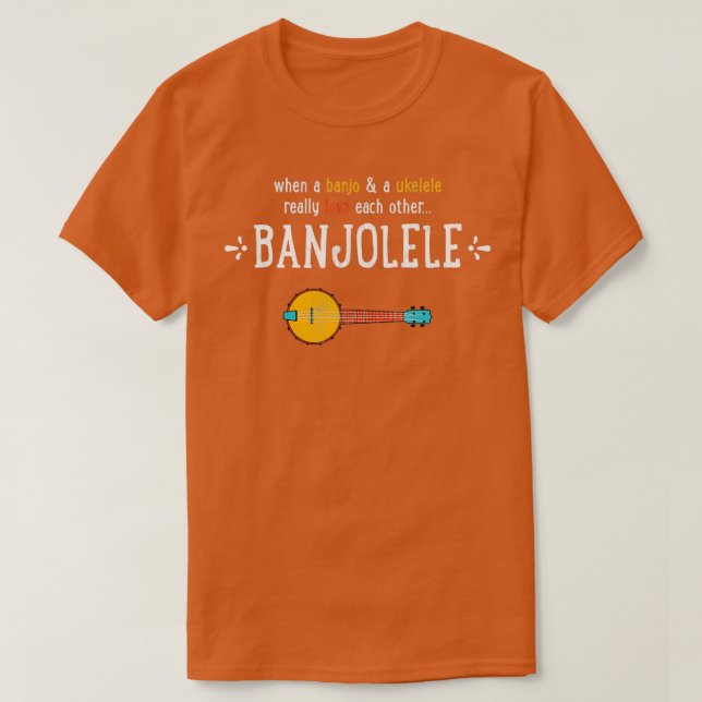 Banjolele Banjo Ukulele Funny Print  T-Shirt (Design Front)