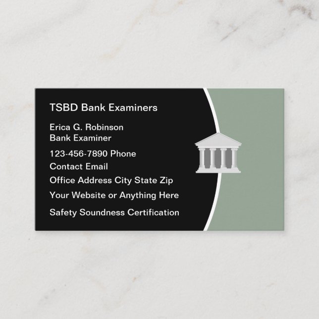 Bank Field Examiner Theme Business Cards (Front)