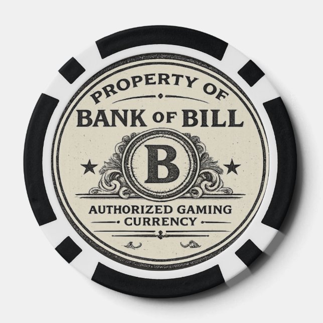BANK OF BILL Authorised Gaming Currency Poker Chips (Back)