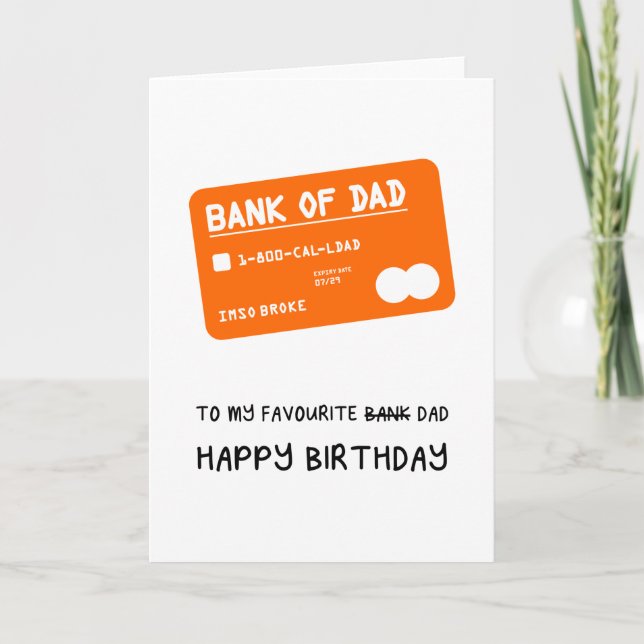 Bank of Dad Funny Father's Day ATM Card (Front)