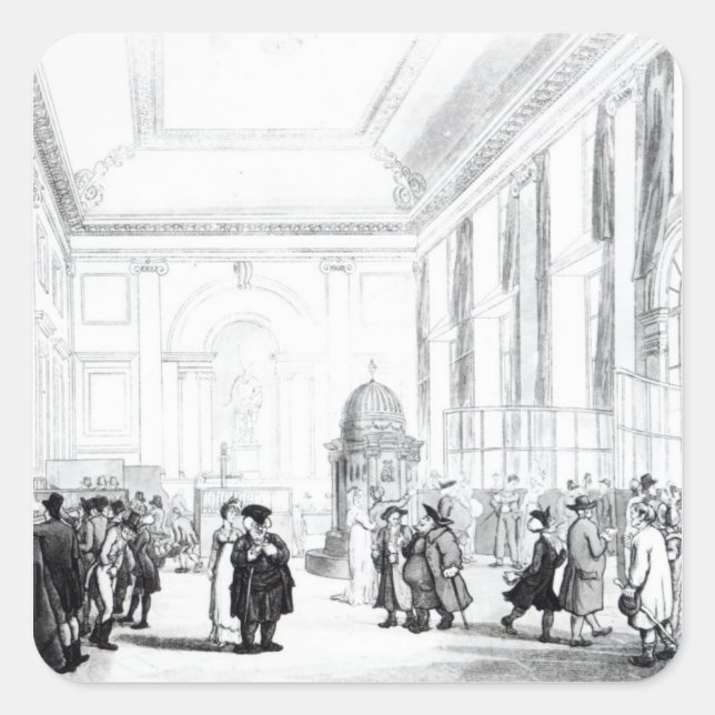 Bank of England, Great Hall, from Ackermann's Square Sticker (Front)