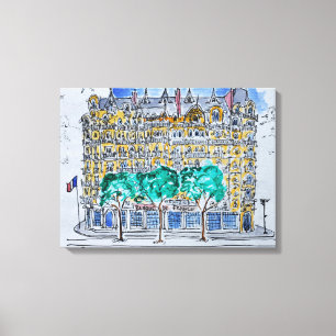 Bank of France from the Hotel   Lutecia, France Canvas Print