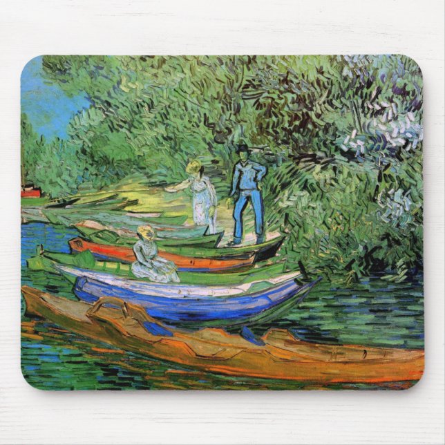Bank of the Oise at Auvers by Vincent van Gogh Mouse Pad (Front)