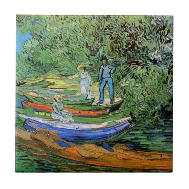 Bank of the Oise at Auvers by Vincent van Gogh Tile (Front)