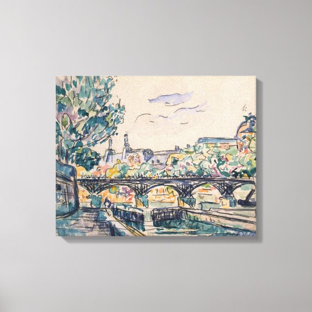 Bank of the Seine near the Pont des Arts Canvas Print (Front)