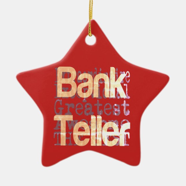 Bank Teller Extraordinaire Ceramic Tree Decoration (Front)