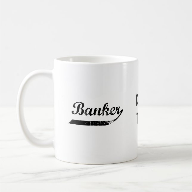 Banker typography coffee mug (Left)