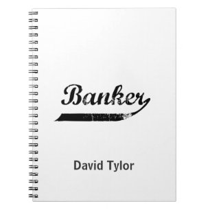 Banker typography spiral notebook