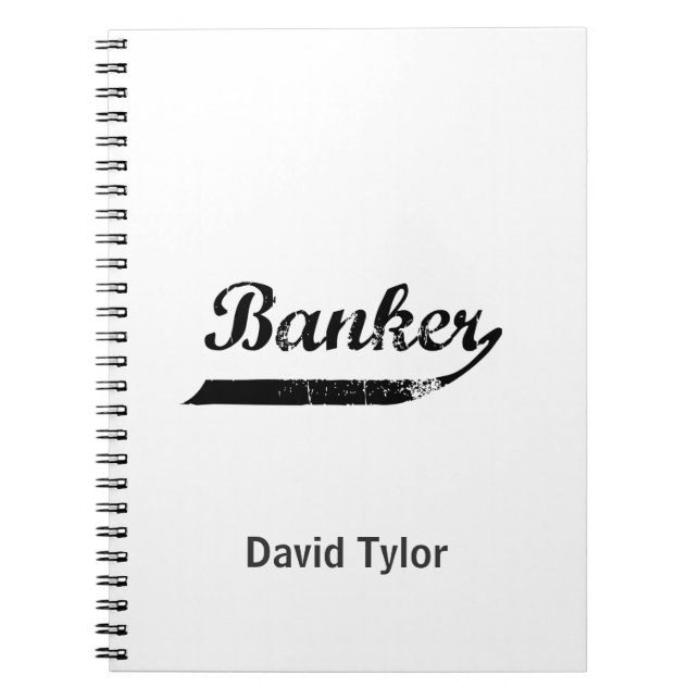 Banker typography spiral notebook (Front)