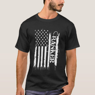Banker United States Distressed w US Flag T-Shirt