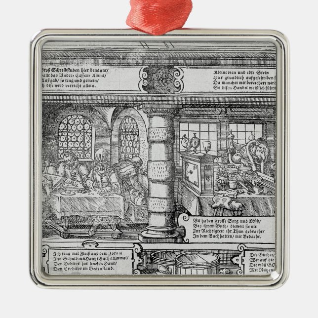 Banking Scene Metal Tree Decoration (Front)