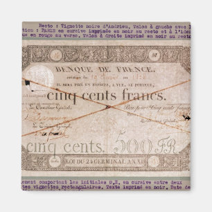 Banknote for 500 francs from the 24th Germinal Magnet