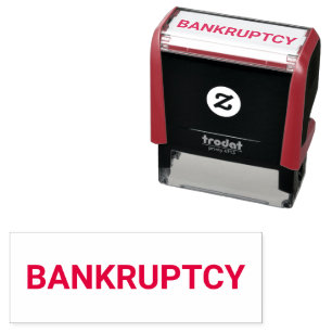 BANKRUPTCY Business Default Red  Self-inking Stamp