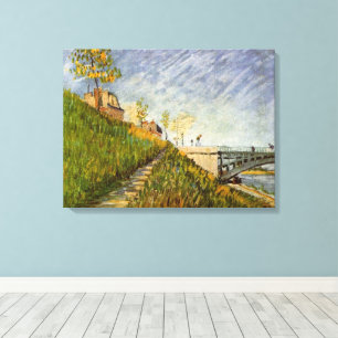 Banks of Seine, Pont de Clichy by Vincent van Gogh Canvas Print