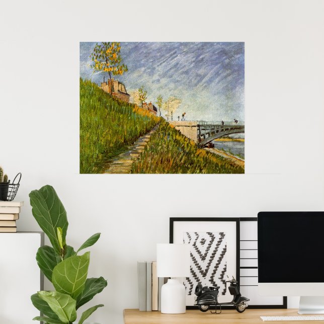 Banks of Seine, Pont de Clichy by Vincent van Gogh Poster (Home Office)