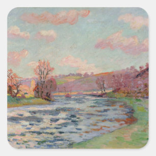 Banks of the Creuse, Limousin, c.1912 (oil on canv Square Sticker
