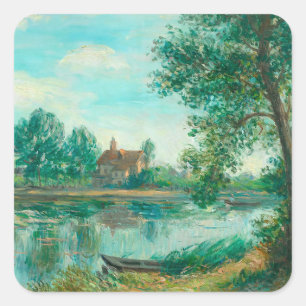 Banks of the Loing in Saint-Mammès Alfred Sisley Square Sticker