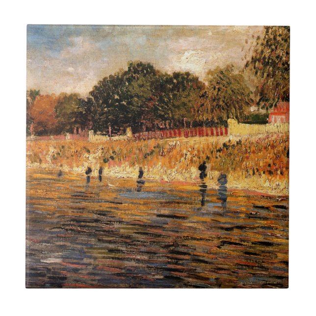 Banks of the Seine by Vincent van Gogh Tile (Front)