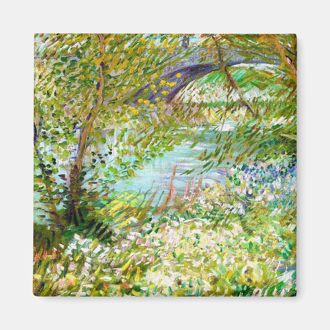 Banks of the Seine  Pont  Clichy Van Gogh painting Magnet (Front)