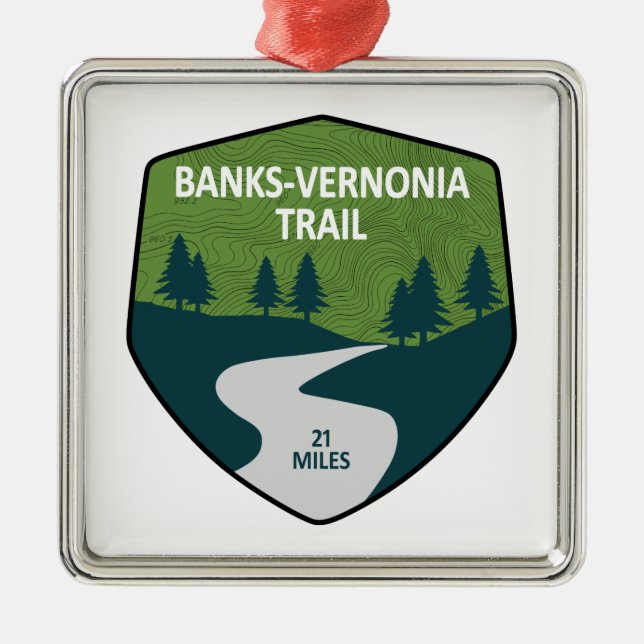 Banks-Vernonia Trail Metal Tree Decoration (Front)