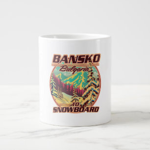 Bankso Bulgaria to Snowboard logo Large Coffee Mug