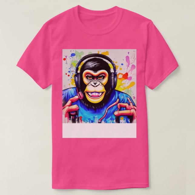 Banksy Dj Monkey T-Shirt (Design Front)