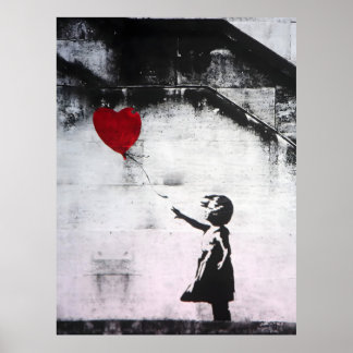 Banksy Graffiti - Girl with A Red Balloon, Street Poster