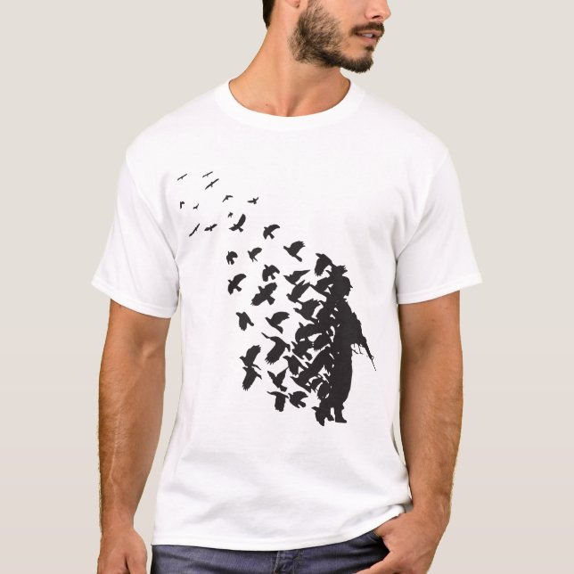Banksy Soldier Peace Pigeons Hipster Men Women Uni T-Shirt (Front)