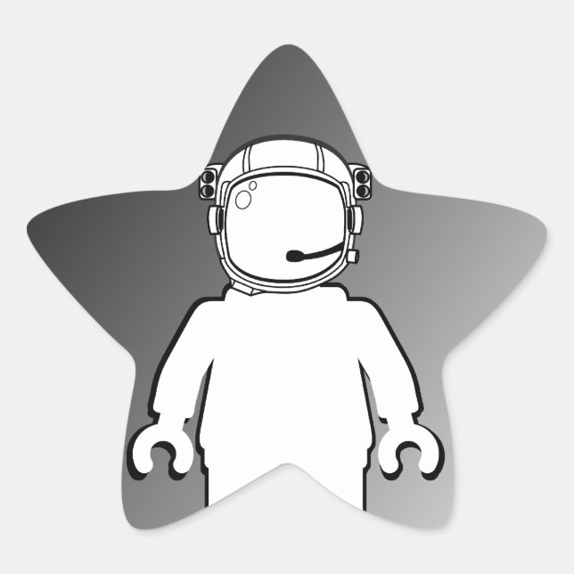 Banksy Style Astronaut Minifig Star Sticker (Front)