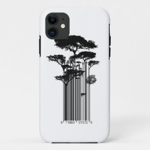 Banksy Style Barcode Trees illustration Case-Mate iPhone Case