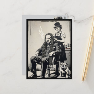 Banksy‑Style Satirical Art Postcard