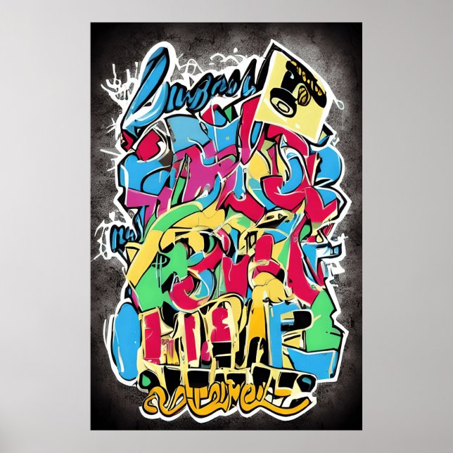 Banksy Style Street Art: A Fun, Cool and Cute Gift Poster (Front)